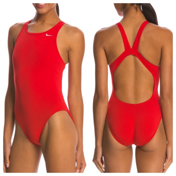 red nike bathing suit